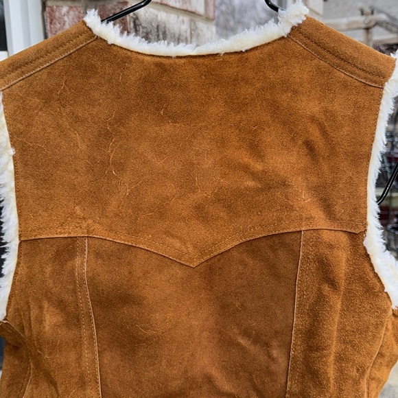 Vintage Suede Leather Fleece lined vest 38 - Picture 5 of 8